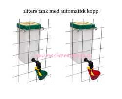 Röd/grön vattenKOPP med 1 liters TANK
