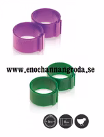 25st MÄRK-RINGAR för FÅGEL 6mm vaktel/kyckling lila el gröna
