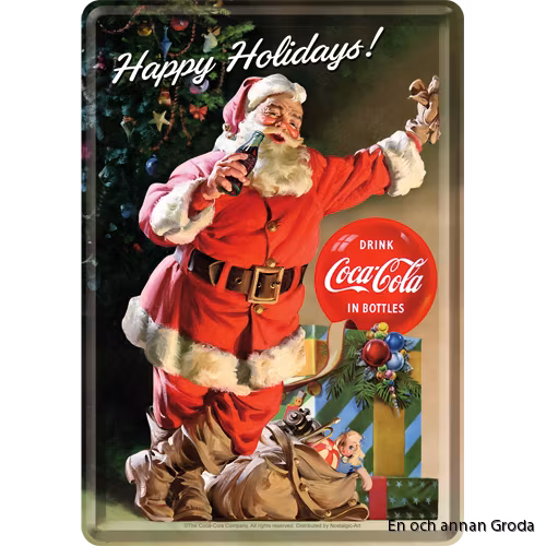 JULKORT TOMTE Coca Cola METALLSKYLT