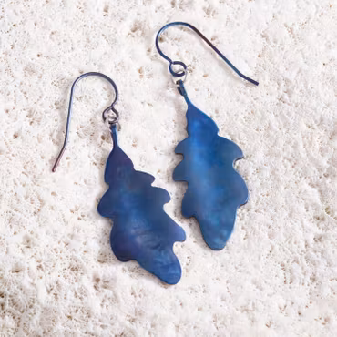 Ekblad, örhängen i titan, blå