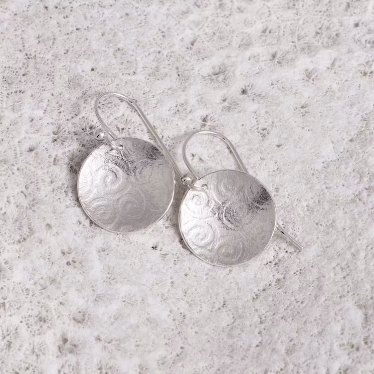 Cirklar virvelmönster, örhängen i silver