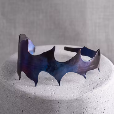 Maskros, armband i titan, blå