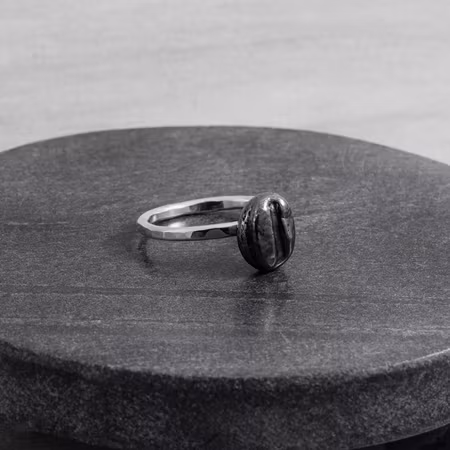 Silverring med kaffeböna 19,5 mm