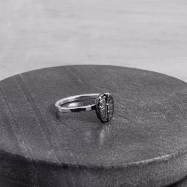 Silverring med kaffeböna 19 mm