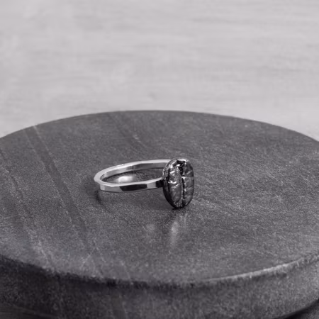 Silverring med kaffeböna 19 mm