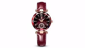 Dam Klocka Guld med läderarmband