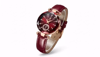 Dam Klocka Guld med läderarmband