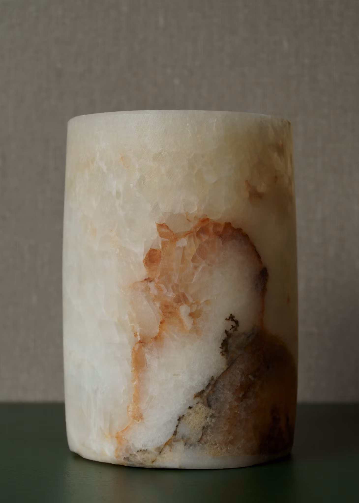 Ljuslykta alabaster 14 cm