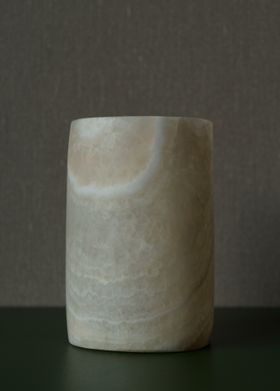 Ljuslykta alabaster 12 cm