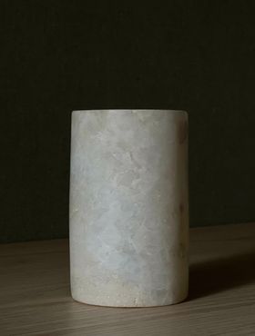Ljuslykta alabaster 12 cm - helvit extra matt