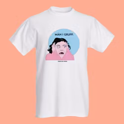Utförsäljning: Män i grupp, vit t-shirt (ord. 299 kr)