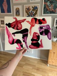 Originalmålning: Pink yoga