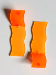 Blanka neongula/orange örhängen