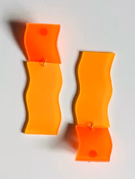 Utförsäljning: Blanka neongula/orange örhängen