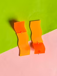 Blanka neongula/orange örhängen