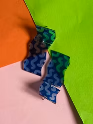 Blå grafisk: örhängen