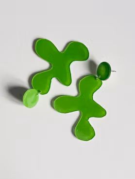 Gröna blanka örhängen