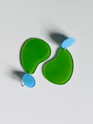 Blå och gröna blanka örhängen