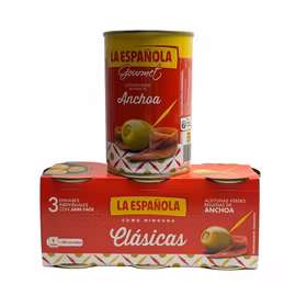 1st för 65kr 3x 50 g  Gröna Manzanilla - oliver fyllda med anjovis – La Española