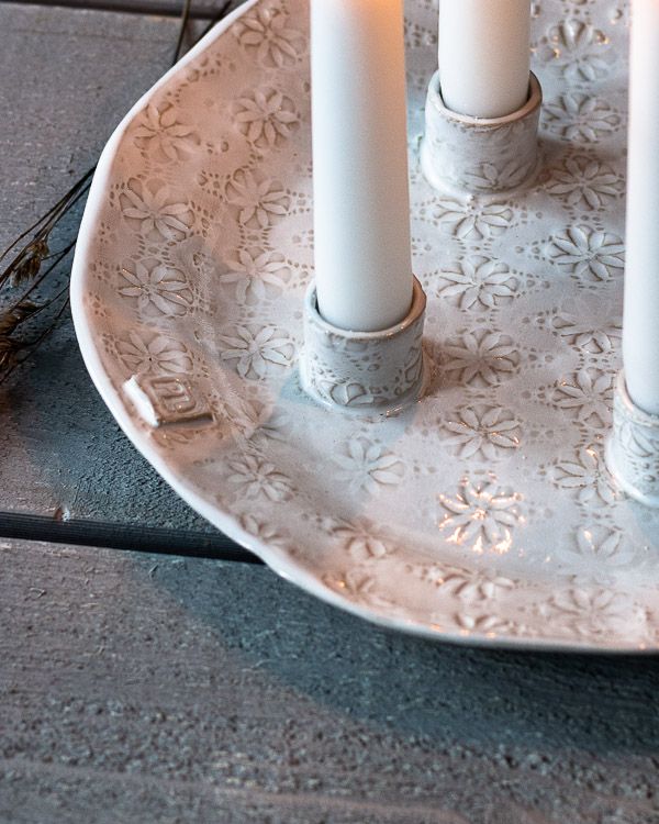 LARGE CERAMIC CANDLEPLATE