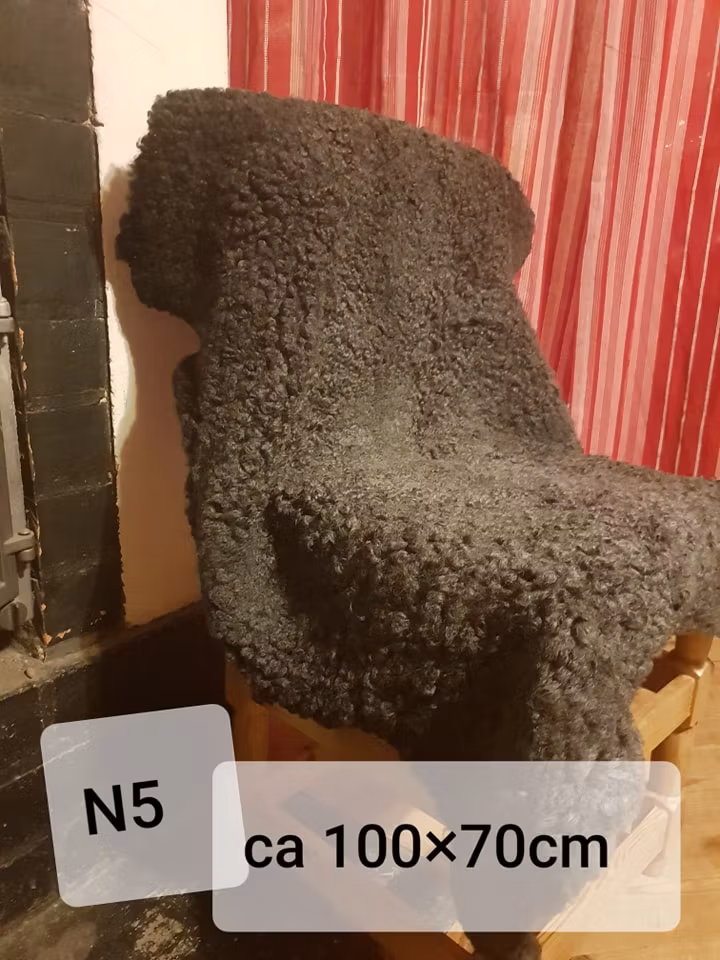 Lammfäll svart, grå