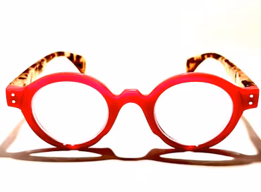 Starka läsglas retro röd +4.0
