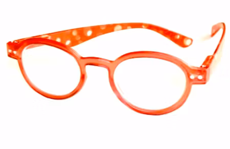 Läsglas rund matt röd