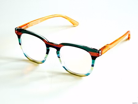 Läsglas Stripey grön