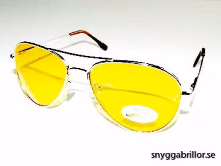 Solglas gula pilot med ljus båge