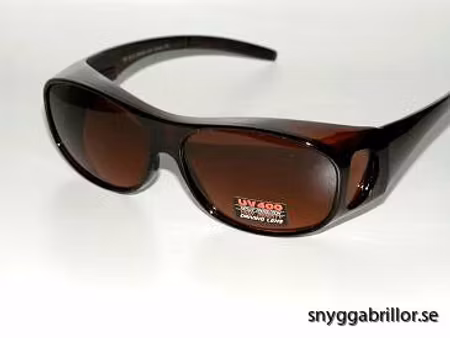 Solskydd ovanpå bruna med rödbruna glas - 135 mm inuti