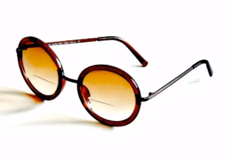 Solläs runda stora bruna med läsruta