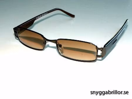 Solläsglas med styrka metall brun