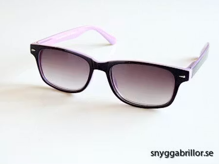 Solläsglasögon svarta med rosa kant