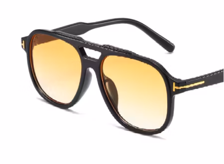 Solglas Lorient svart med orangefadade glas