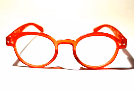 Läsglas rund matt röd