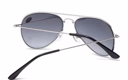 Starka solläs pilot silver med läsruta +4.0