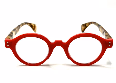 Starka läsglas retro röd +4.0