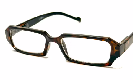 Läsglas kantig brun