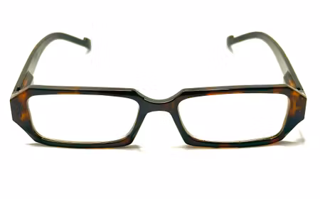 Läsglas kantig brun