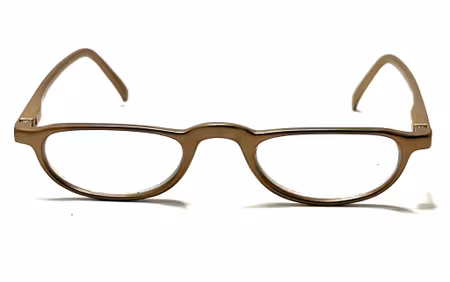 Läsglas oval metallic brun