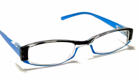 Läsglas svart och ljusblå +1.0