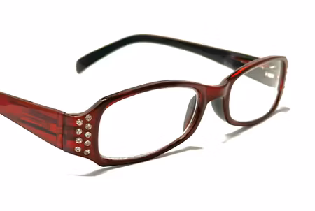 Läsglas röda strass rea