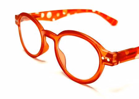 Läsglas rund matt röd