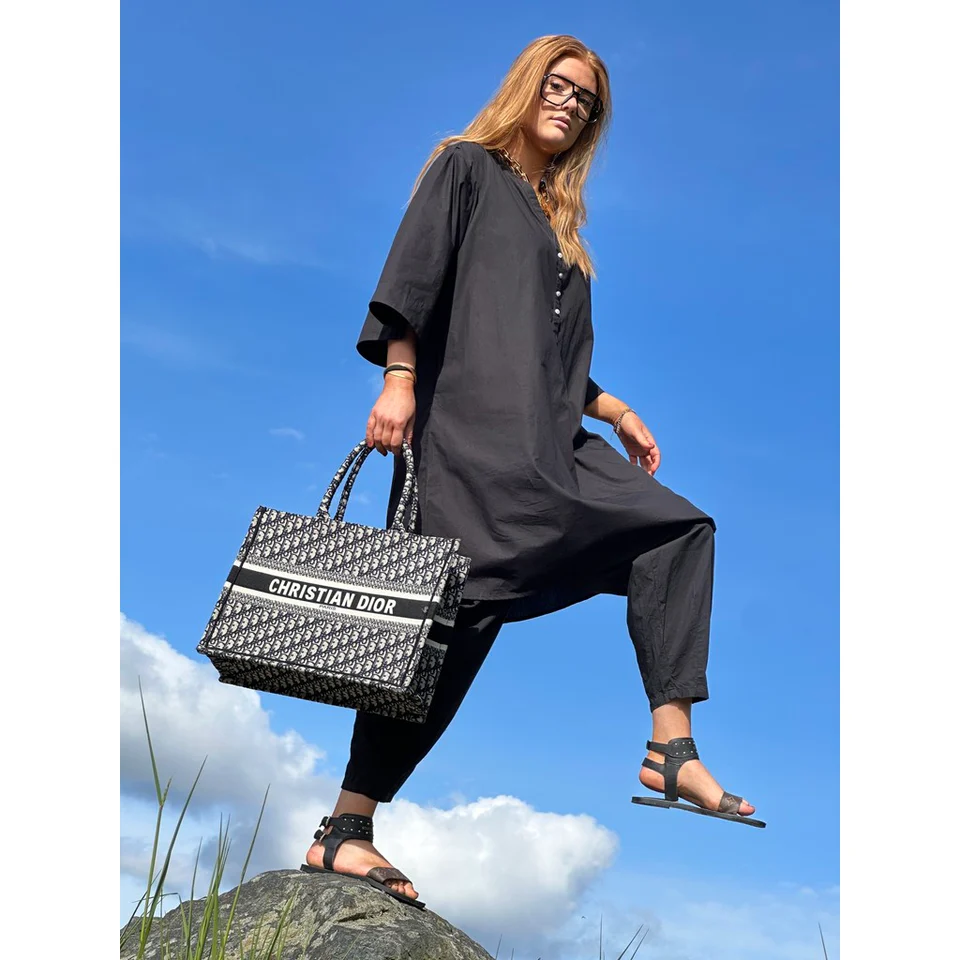 Mumbai Short Poplin Dress - Black