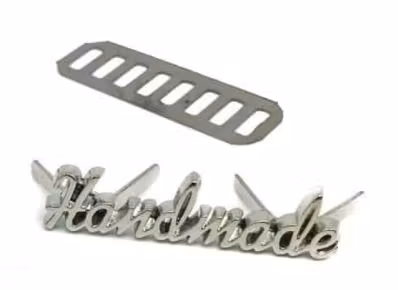 Metalltag "Handmade" Skrivstil