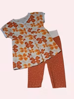 Set tunika och vadlånga tights Blommor