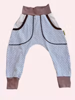 Muddbyxa/Baggypants Beige blommor