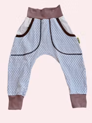 Muddbyxa/Baggypants Beige blommor