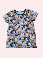 T-shirt Katter i blomhav