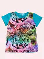 T-shirt Tigerhuvud i regnbågsfärger